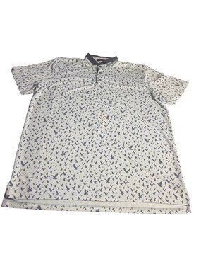 Greyson Mens XL Golf Polo Shirt Eagle Bird Print Lightweight blue & purple